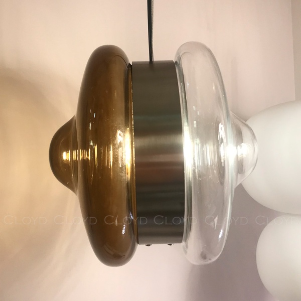 Подвесной светильник Cloyd EPICANTUS P1 / Ø28 см - никель - коричнев. стекло (арт.11356) от интернет-магазина IDODOM.RU