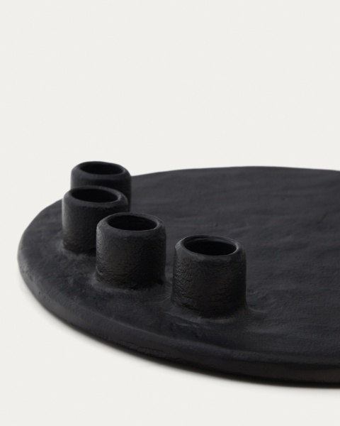 Подсвечник из черного алюминия Nuvro от интернет-магазина IDODOM.RU