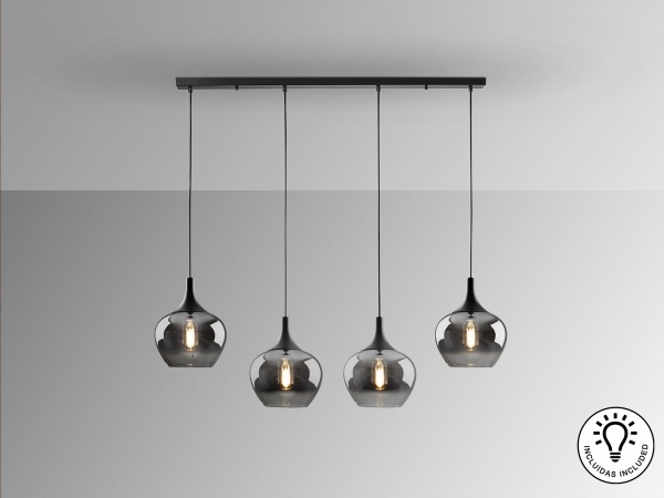 Люстра Opaz 4L черный/дымчатый от интернет-магазина IDODOM.RU