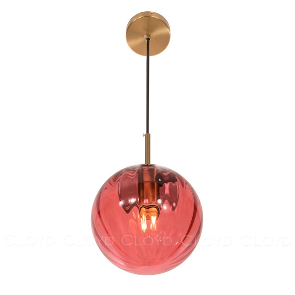 Подвесной светильник Cloyd BRINN-A P1 / Ø20 см - латунь - красный (арт.11421) от интернет-магазина IDODOM.RU