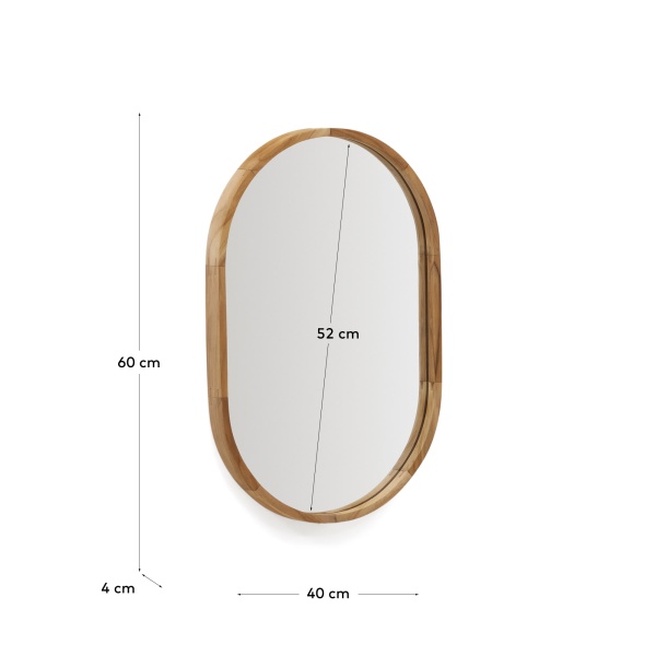 Magda Зеркало из массива тикового дерева с натуральной отделкой Ø 40 x 60 см от интернет-магазина IDODOM.RU