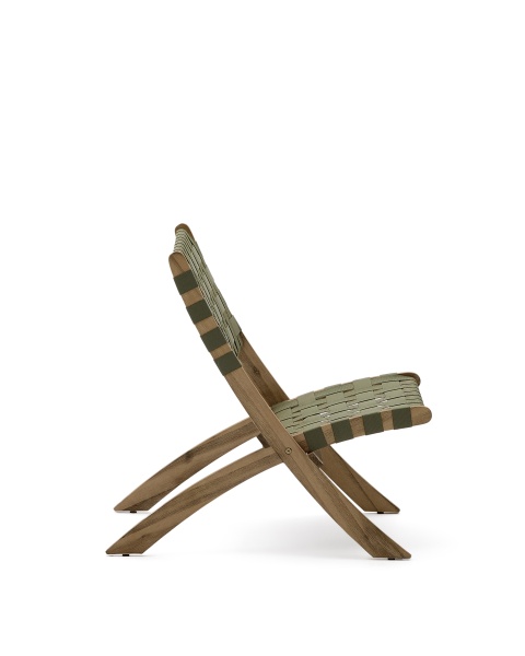 Складное кресло Chabeli из массива акации и шнура зеленого цвета от интернет-магазина IDODOM.RU