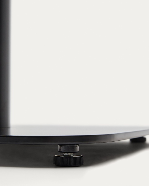 Dina Круглый стол из меламина с натуральной отделкой и черной металлической ножкой Ø 68x70 с от интернет-магазина IDODOM.RU