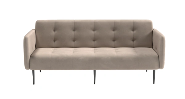 Monaco диван-кровать прямой с подлокотниками, трехместный, бархат пепельно-бежевый 25 от интернет-магазина IDODOM.RU