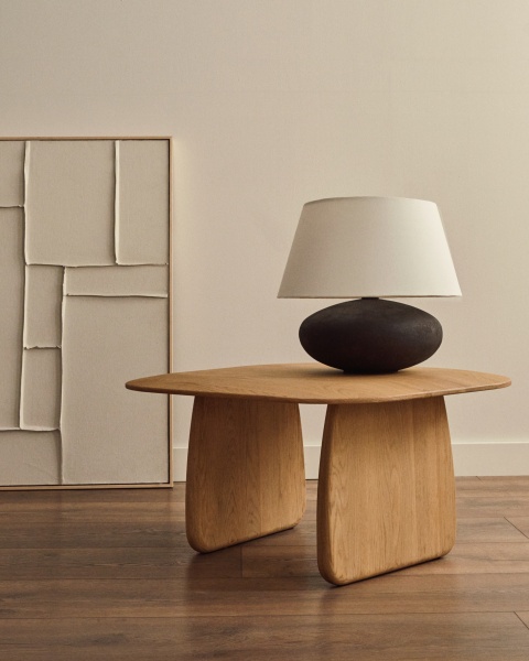 Журнальный столик Pirita из массива дуба в натуральной отделке, 70,6 x 70 от интернет-магазина IDODOM.RU