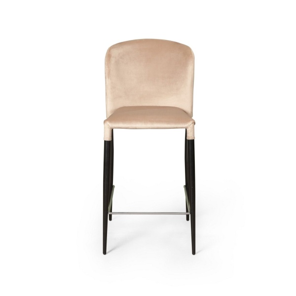 Стул полубарный Albert, бархат бежевый 5/опора конус от интернет-магазина IDODOM.RU