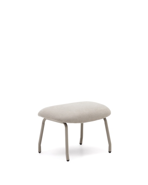 Belina Пуф для ног из бежевой синели и стали с белой отделкой от интернет-магазина IDODOM.RU