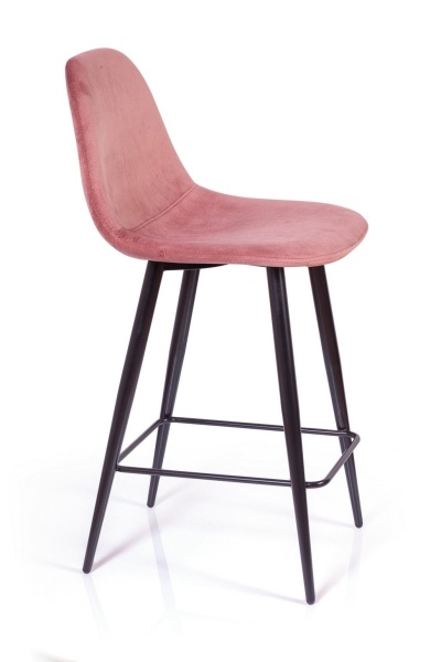 Стул полубарный TED, бархат пудровый 15 /опора конус от интернет-магазина IDODOM.RU