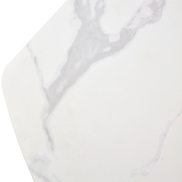 Стол обеденный Gerda (140+60) керамика матовая белая, поворотный механизм от интернет-магазина IDODOM.RU