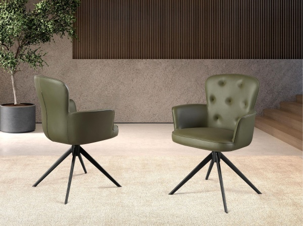 Вращающееся кресло 4192 из темно-зеленой экокожи от интернет-магазина IDODOM.RU