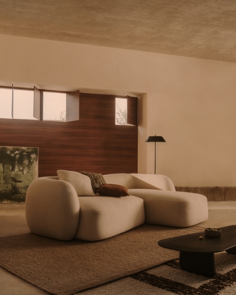 Модульный диван Martina 3-местный с правым шезлонгом, цвет экрю, 287 см от интернет-магазина IDODOM.RU