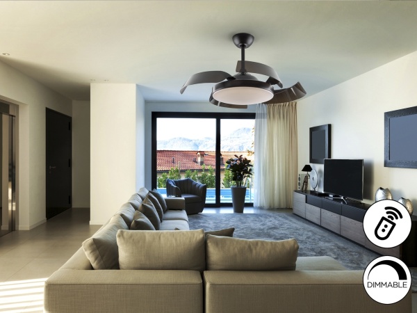 Enzo Потолочный вентилятор с освещением DIM черный от интернет-магазина IDODOM.RU