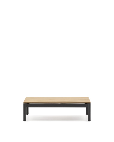 Журнальный столик Sorells из серого алюминия и тикового дерева 52,4 x 91 см от интернет-магазина IDODOM.RU