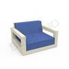 Кресло Quarter lounge с подушками Bone Brown, Navy