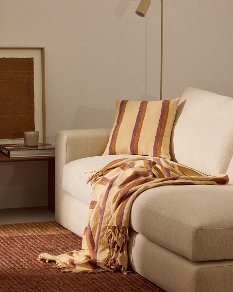 Плед Arven разноцветный полосатый из 100% льна 130 x 170 см от интернет-магазина IDODOM.RU