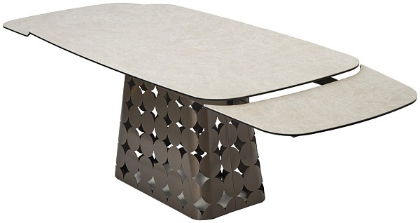 Стол обеденный Lorenzo (180+40+40) керамикая матовая бежевый от интернет-магазина IDODOM.RU