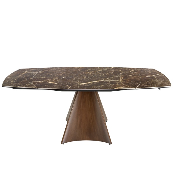 Раздвижной овальный обеденный стол 1113/MC22181DT из мраморной керамики и стали от интернет-магазина IDODOM.RU