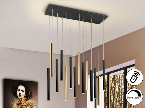 Подвесной светильник Varas 14L золото/черный DIM от интернет-магазина IDODOM.RU