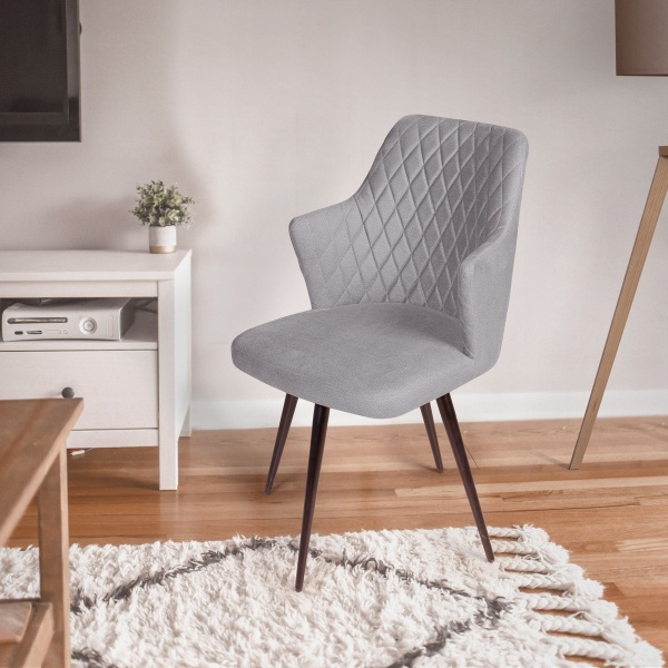 Стул поворотный на 360 градусов Hunt ромб, бархат светло-серый 26 / чёрный конус от интернет-магазина IDODOM.RU