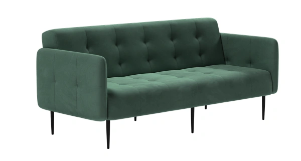 Monaco диван-кровать прямой с подлокотниками, трехместный, бархат зеленый 19 от интернет-магазина IDODOM.RU