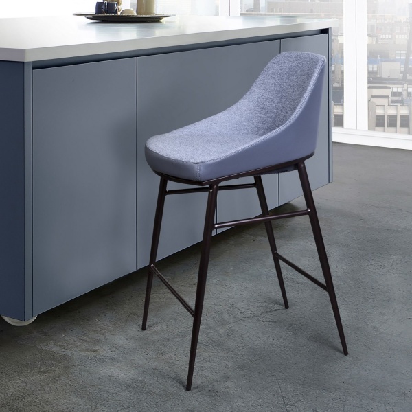 Стул полубарный Vincent, велюр комби серый от интернет-магазина IDODOM.RU