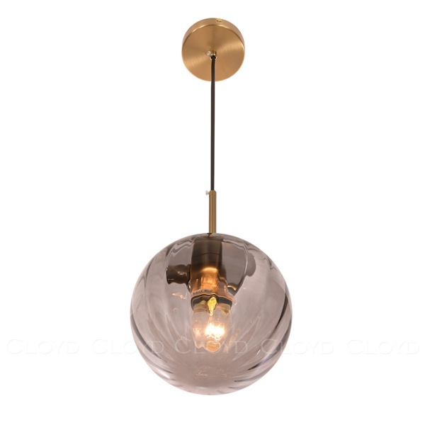 Подвесной светильник Cloyd BRINN-A P1 / Ø20 см - латунь - дымчатый (арт.11424) от интернет-магазина IDODOM.RU