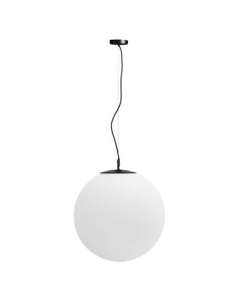 Подвесной светильник Brisia из черного металла с матовым стеклянным шаром Ø50 от интернет-магазина IDODOM.RU