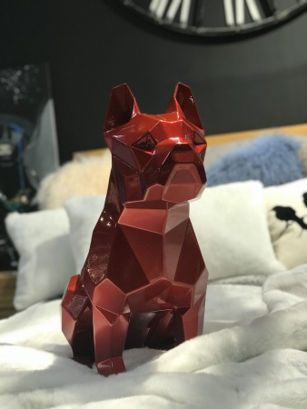 Французский бульдог.   Финиш: Окрашивание по каталогу цветов Rall. Цвет: красный от интернет-магазина IDODOM.RU