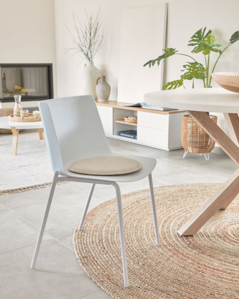 Круглая подушка для стула Prisa горчичная, 35 см от интернет-магазина IDODOM.RU