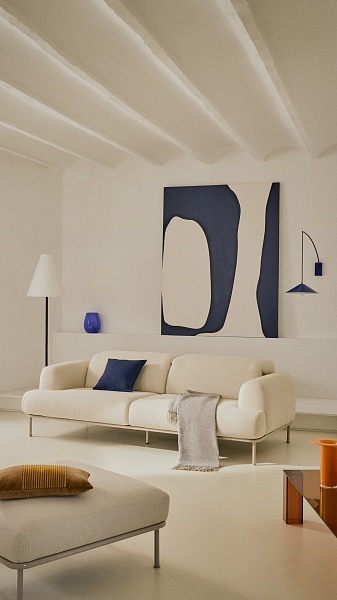 Чехол для подушки Minec синий 100% лен 45 x 45 см от интернет-магазина IDODOM.RU