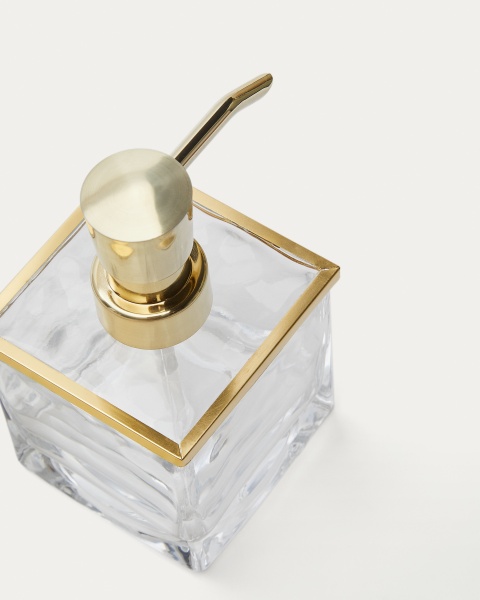 Soanet Дозатор для мыла из стекла и металла золотистый от интернет-магазина IDODOM.RU