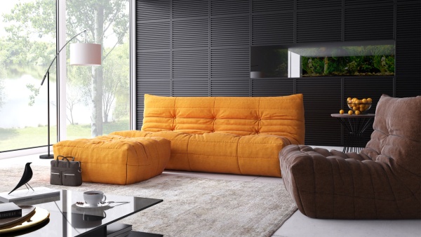 Диван ДеФранс™️ прямой 3-х местный - Эконом микровелюр