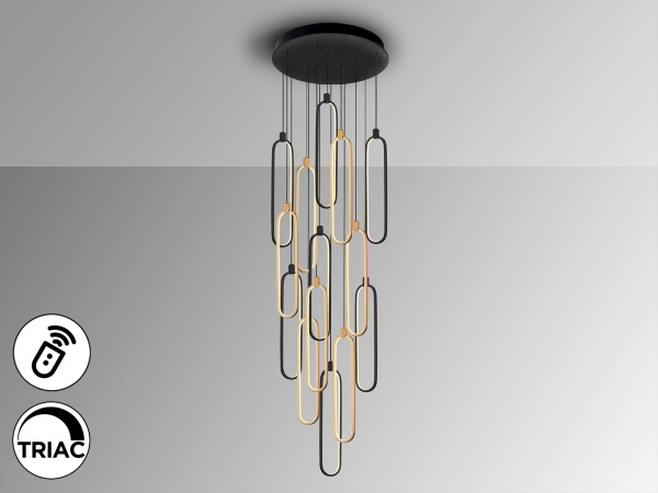 Colette Люстра 14L черный/розовое золото от интернет-магазина IDODOM.RU