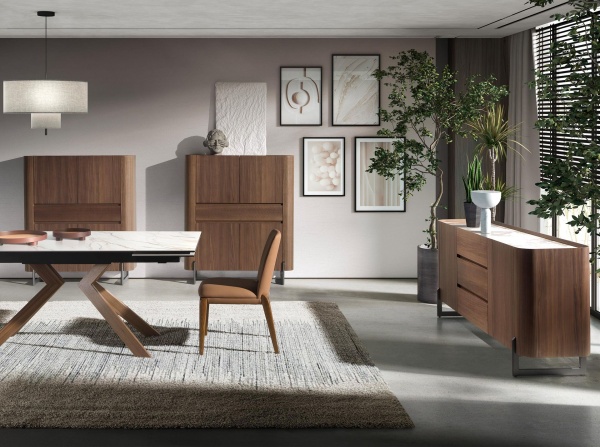 Сервант 3252/437-M ореховый со столешницей из керамики от интернет-магазина IDODOM.RU