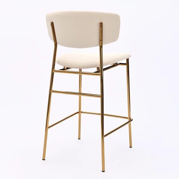 Стул полубарный Deimos, микровелюр бежевый лайт, опоры золото от интернет-магазина IDODOM.RU