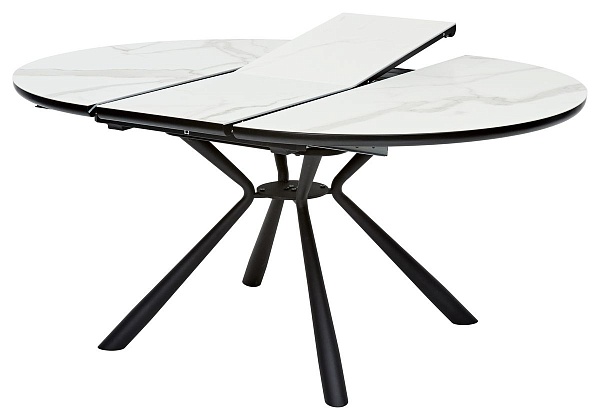 Стол круглый раскладной Master (120+40) керамика матовая белая от интернет-магазина IDODOM.RU