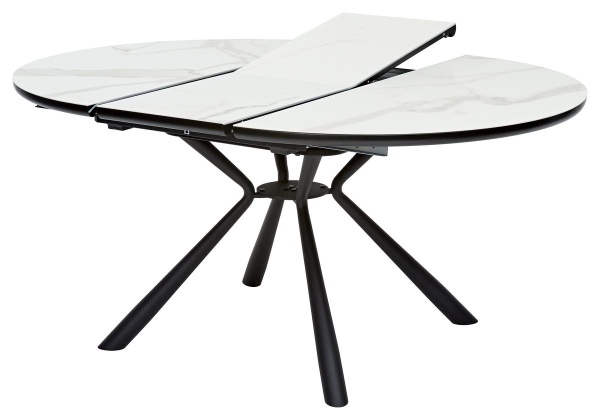 Стол круглый раскладной Master (120+40) керамика матовая белая от интернет-магазина IDODOM.RU