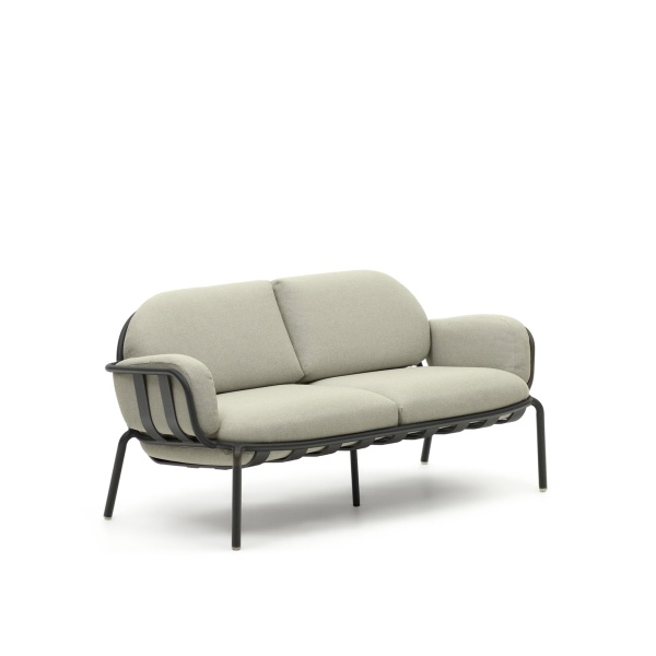 Уличный 2-местный диван Joncols с бежевой обивкой и серым алюминием 164 см от интернет-магазина IDODOM.RU