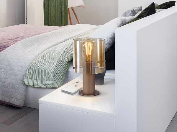 Venize Настольная лампа 1L медный-янтарный от интернет-магазина IDODOM.RU