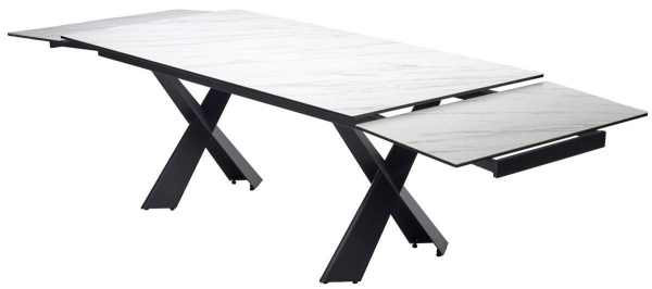 Стол обеденный Aristo (200+50+50) керамика матовая белая от интернет-магазина IDODOM.RU