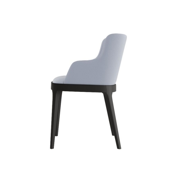 Стул с подлокотниками Magda без стежек,  массив бук, рогожка голубой от интернет-магазина IDODOM.RU