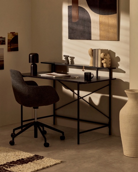 Письменный стол Galatia из черной меламина с металлическими ножками в черной отделке 120 x 60 см от интернет-магазина IDODOM.RU