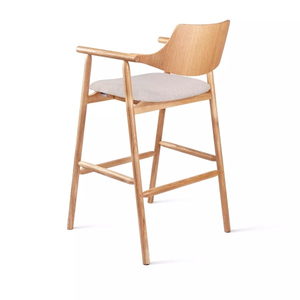 Стул барный Viggo, дуб натуральный, ткань, серый от интернет-магазина IDODOM.RU