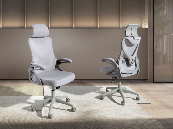 Вращающееся офисное кресло 4153 из серой ткани от интернет-магазина IDODOM.RU