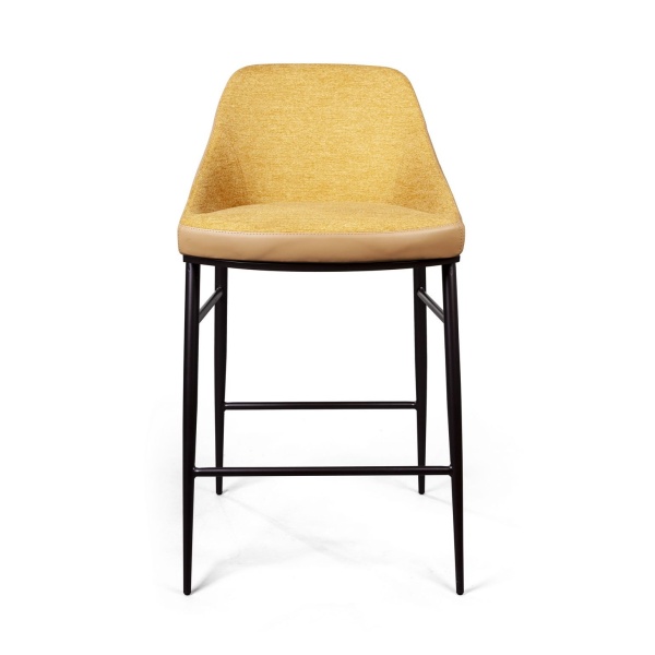 Стул полубарный Vincent, велюр комби жёлтый от интернет-магазина IDODOM.RU