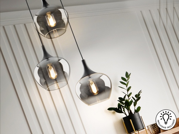 Люстра Opaz 3L черный/дымчатый от интернет-магазина IDODOM.RU