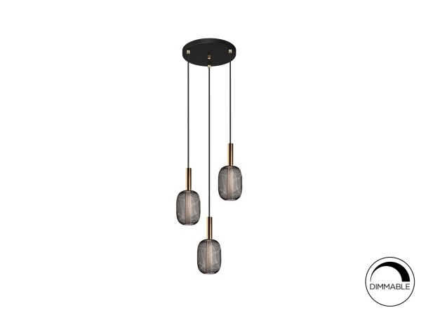 Люстра Micron 3L золотой / черный от интернет-магазина IDODOM.RU