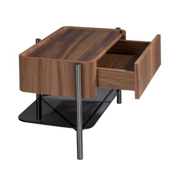 Прикроватная тумбочка 7138/MB2201NS из шпона ореха от интернет-магазина IDODOM.RU