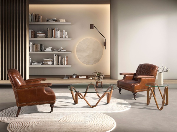 Кресло Chester 5163 из коньячно-коричневой кожи от интернет-магазина IDODOM.RU