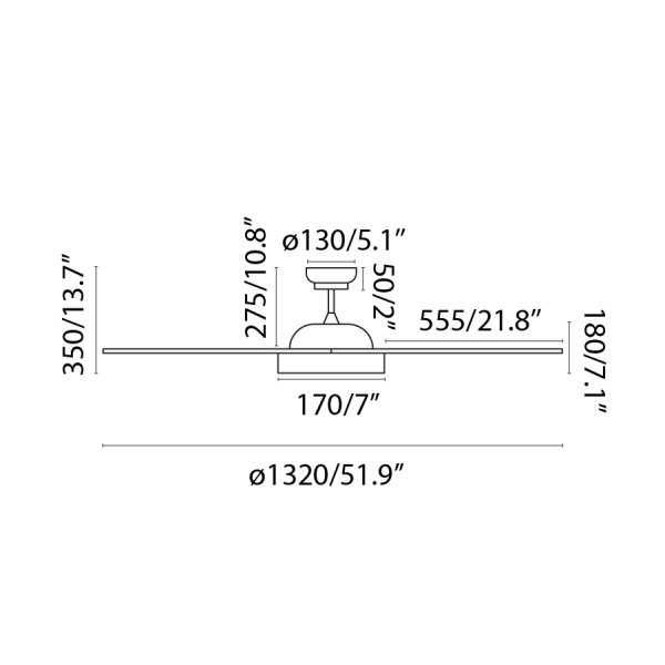 Потолочный вентилятор POLARIS Ш1320MM белый 3 PALAS LED 18W TUYA от интернет-магазина IDODOM.RU